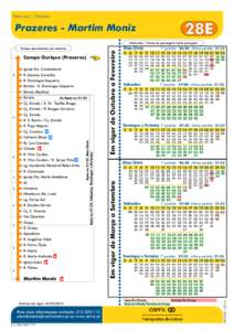 Percurso | Horário  28E Prazeres - Martim Moniz