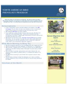 N.A. Bird Phenology Program E-Newsletter