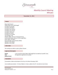 Microsoft Word - Monthly Council Meeting Minutes November 21, 2011