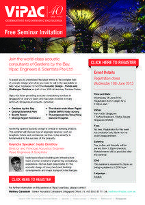 Free Seminar Invitation  Join the world-class acoustic