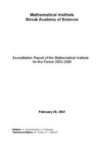 Combinatorics / John von Neumann / Graph theory / Model theory / Algebra / Mathematical model / Applied mathematics / Anton Kotzig / Areas of mathematics / Mathematics / Science / Discrete mathematics