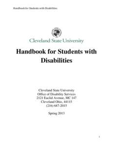 Handbook for Students with Disabilities  Handbook for Students with Disabilities  Cleveland State University