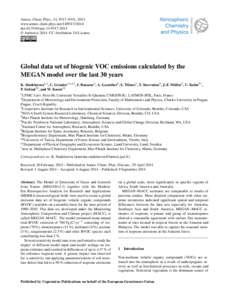 Atmos. Chem. Phys., 14, 9317–9341, 2014 www.atmos-chem-phys.net[removed]doi:[removed]acp[removed] © Author(s[removed]CC Attribution 3.0 License.  Global data set of biogenic VOC emissions calculated by the