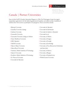 Internships and Academic Seminars 1333 16th Street, N.W. Washington, D.C[removed]Canada | Partner Universities