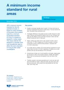 A minimum income standard for rural areas