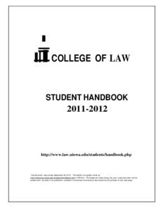 l  COLLEGE OF LAW STUDENT HANDBOOK
