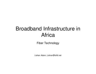 Broadband Infrastructure in Africa