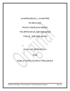 WHIPPOORWILL CHAPTER PO BOX 279 PINON ARIZONA[removed]TELEPHONE #: [removed]FAX #: [removed]