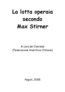 La lotta operaia secondo Max Stirner