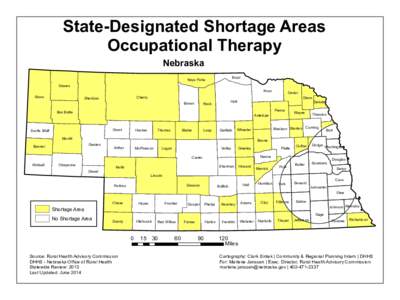 State-Designated Shortage Areas Occupational Therapy Nebraska Dawes Sioux