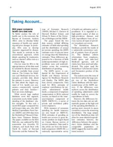 iv  August 2010 Taking Account... BEA paper compares
