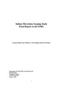 Population / Microdata / Demography / Online databases / Ministry of Statistics and Programme Implementation / UK Data Archive / DUALabs / Statistics / Censuses / Sampling