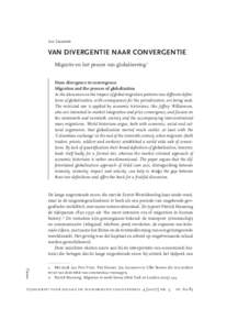 Leo Lucassen  Van divergentie naar convergentie Migratie en het proces van globalisering From divergence to convergence. Migration and the process of globalization