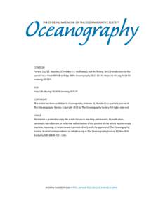 Oceanography The Official Magazine of the Oceanography Society CITATION Fornari, D.J., S.E. Beaulieu, J.F. Holden, L.S. Mullineaux, and M. TolstoyIntroduction to the special issue: From RIDGE to RidgeOcean