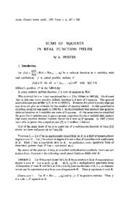 Actes, Congrès intern, math., 1970. Tome 1, p. 297 à 300.  SUMS OF SQUARES