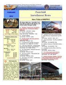Fairchild Installment News FEBRUARY 2012