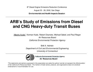 Health: [removed]ARB Study of Diesel & CNG Busses - Staff Report