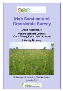 Irish Semi-natural Grasslands Survey Annual Report No. 4: Western Seaboard Counties (Clare, Galway, Kerry, Limerick, Mayo) & County Tipperary