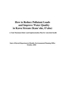 Water pollution / Hydrology / Environmental soil science / Aquatic ecology / Environmental science / Total maximum daily load / Surface runoff / Nonpoint source pollution / Clean Water Act / Water / Environment / Earth