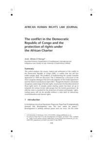 AFRICAN HUMAN RIGHTS LAW JOURNAL  The conflict in the Democratic Republic of Congo and the protection of rights under the African Charter