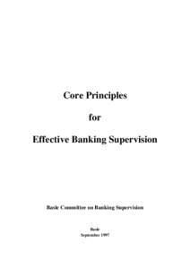 Basel Committee Publications - Core Principles for Effective Banking Supervision - final version - Oct 1997