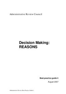 Microsoft Word - Revised Best Practice Guide 4 - Reasons - 24 April 2008.DOC