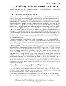 17. Lattice QCD[removed]LATTICE QUANTUM CHROMODYNAMICS Written September 2011 by S. Hashimoto (KEK), J. Laiho (University of Glasgow) and S.R. Sharpe (University of Washington).