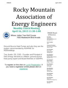 RMAEE  April 2015 Rocky Mountain Association of