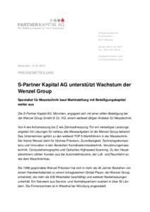 S-Partner Kapital AG KarolinenplatzMünchen Telefon: Fax:  