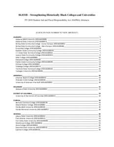 FY 2010 SAFRA Project Abstracts under the Title III Part B Strengthening HBCUs Program (PDF)