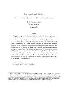 Propaganda and Con‡ict: Theory and Evidence from the Rwandan Genocide David Yanagizawa-Drott