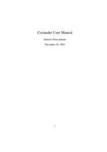 Coriander User Manual Damien Douxchamps December 30, 2003 1