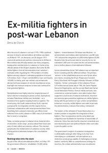 Ex-militia fighters in post-war Lebanon Dima de Clerck
