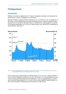 Gewässerkundlicher Monatsbericht Juni 2009 – Hochwasser  Fließgewässer Hochwasser Mit Beginn der letzten Junidekade kam es in Folge von ergiebigem Dauerregen und zusätzlichen Gewitterschauern vor allem in Südostba