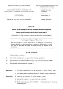 WORLD METEOROLOGICAL ORGANIZATION ________________________ INTERGOVERNMENTAL OCEANOGRAPHIC COMMISSION (OF UNESCO) ________________________