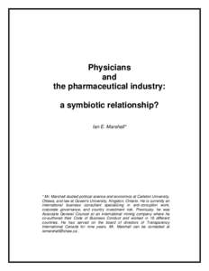 Microsoft Word - Physicians  the Pharmaceutical Industry Paper as published.rtf