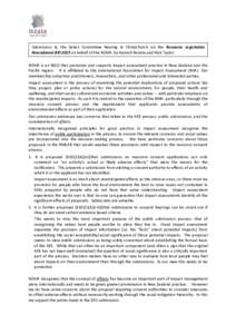 Submission to the Select Committee hearing in Christchurch on the Resource Legislation Amendment Bill 2015 on behalf of the NZAIA, by Hamish Rennie and Nick Taylor. NZAIA is an NGO that promotes and supports impact asses