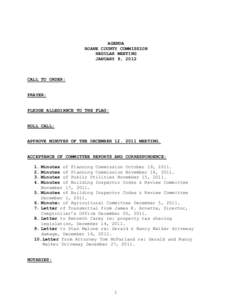 AGENDA ROANE COUNTY COMMISSION REGULAR MEETING JANUARY 9, 2012  CALL TO ORDER: