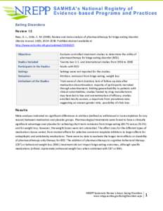 Mind-body interventions / Eating disorders / Abnormal psychology / Binge eating disorder / Placebo / Cognitive behavioral therapy / Selective serotonin reuptake inhibitor / Bulimia nervosa / Medicine / Psychiatry / Health