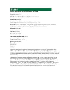 WATER RESOURCES RESEARCH GRANT PROPOSAL Project ID: 2002GA7B Title: Reservoir Shoreline Erosion and Sedimentation Analysis Project Type: Research Focus Categories: Sediments, Non Point Pollution, Surface Water Keywords: 