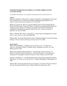 Palliative care / Nursing / Oncology nursing / Journal of Palliative Medicine / Clinical nurse specialist / Oncology / Palliative Medicine / William Breitbart / Diane E. Meier / Medicine / Health / Hospice