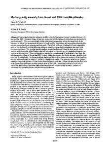 JOURNAL OF GEOPHYSICAL RESEARCH, VOL. 102, NO. B5, PAGES 10,039-10,054, MAY 10, 1997  Marine gravity anomalyfrom Geosatand ERS 1 satellitealtimetry