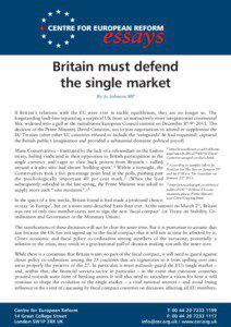 Britain must defend the single market By Jo Johnson MP