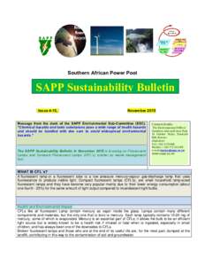 Southern African Power Pool  SAPP Sustainability Bulletin Issue 4-15,  November 2015