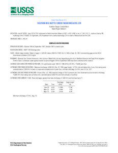 Water-Data Report[removed]BIG BUTTE CREEK NEAR MCLEOD, OR