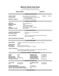 Material Safety Data Sheet An explanation of terms used may be found in OSHA 29 CFRavailable from OSHA regional or area offices Natural zeolites