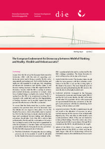 Briefing Paper[removed]The European Endowment for Democracy between Wishful Thinking and Reality. Flexible and Unbureaucratic?