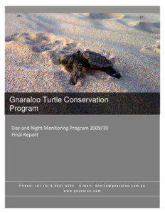 Gnaraloo Turtle Conservation Program Day and Night Monitoring Program[removed]