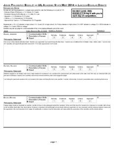 JUDGE PHILOSOPHY BOOKLET — UIL ACADEMIC STATE MEET 2014 — LINCOLN-DOUGLAS DEBATE EXPLANATORY NOTES Numerical ranking questions — judges were asked to rank the following on a scale of 1-5: • Delivery (Rate of Deli