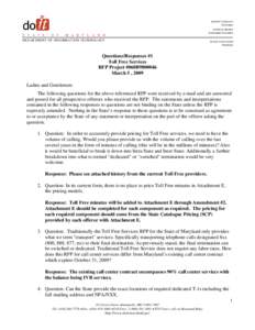 Request for proposal / North American Numbering Plan / Toll-free telephone number / Electronics / Toll road / Call centre / Voice over IP / Toll / Interactive voice response / Telephone numbers / Business / Electronic engineering